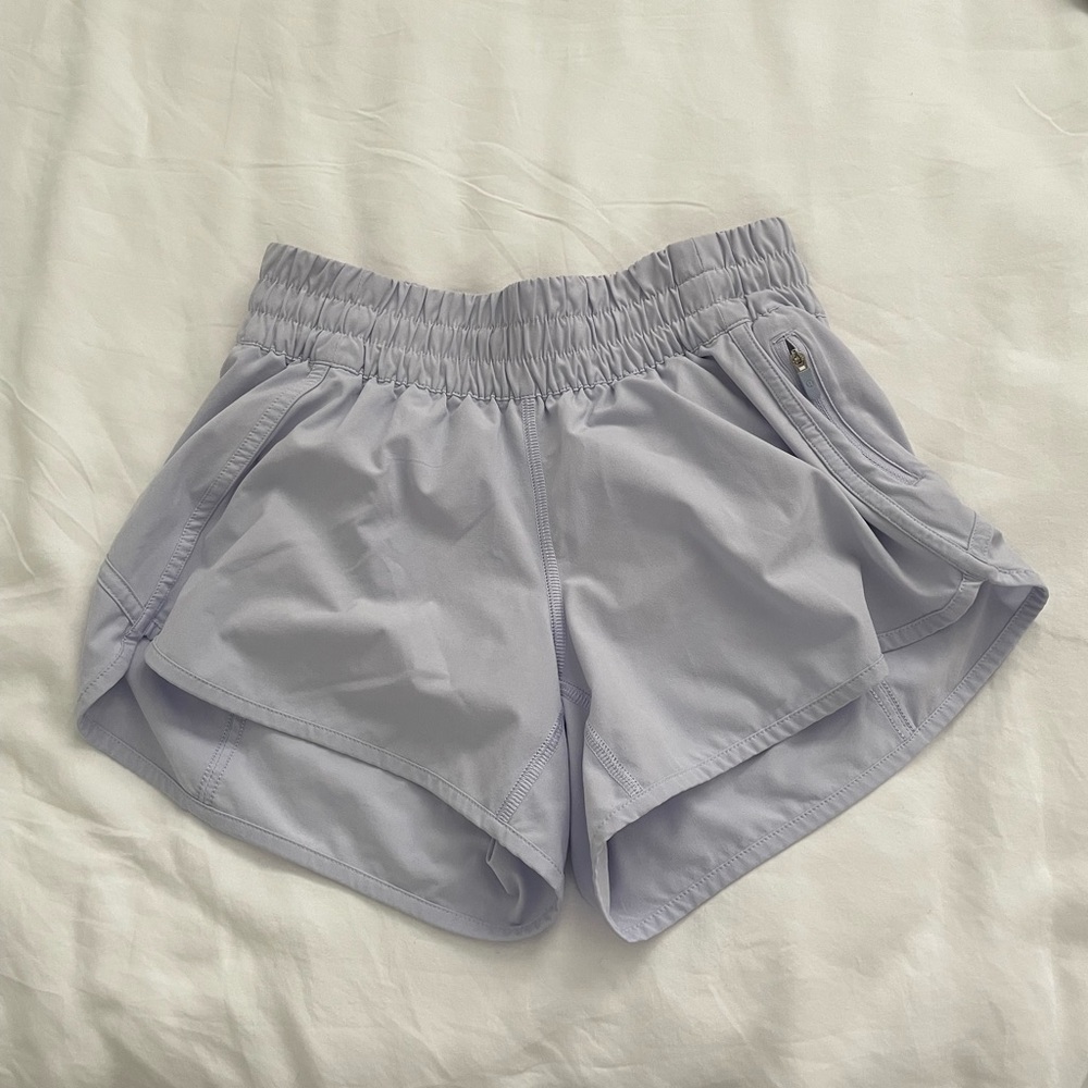 Purple running shorts